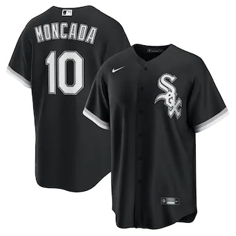 mens nike yoan moncada black chicago white sox alternate re